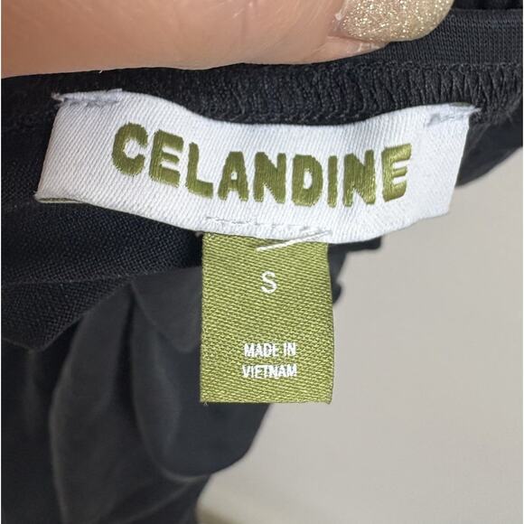 Celandine Anthropologie Black Ruched Halter Mini Dress Women’s Small NWT - Picture 3 of 5